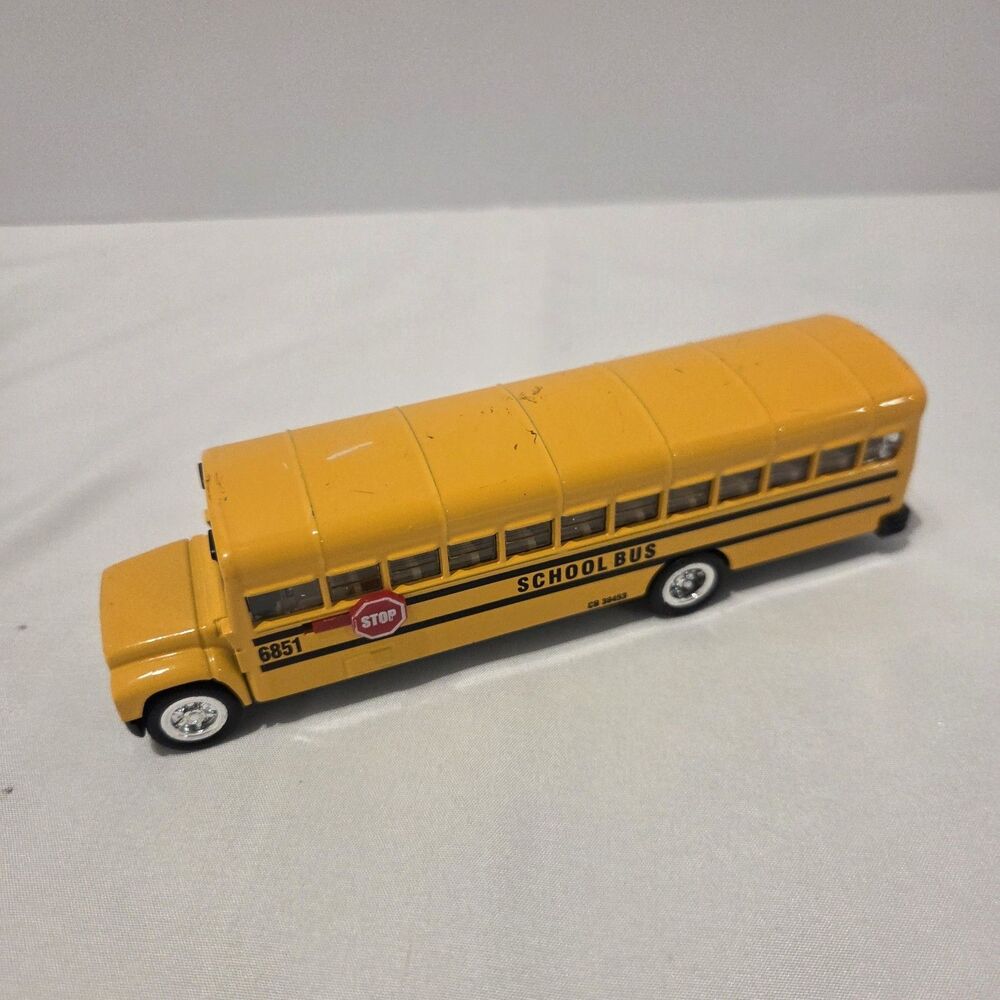 Vintage SunnySide SS #6851 School Bus CB38453 Die Cast 6” Pullback
